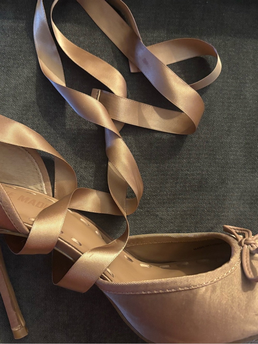 Steve Madden Brown Satin Ankle-Tie Stiletto Pumps - Picture 5 of 6